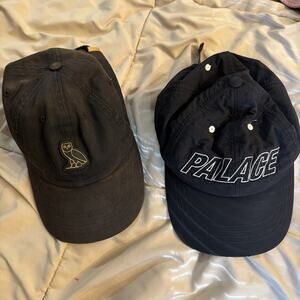 LOT OF 2 Octobers Very Own & Palace Hats OVO Baseball Cap Drake Used Cool